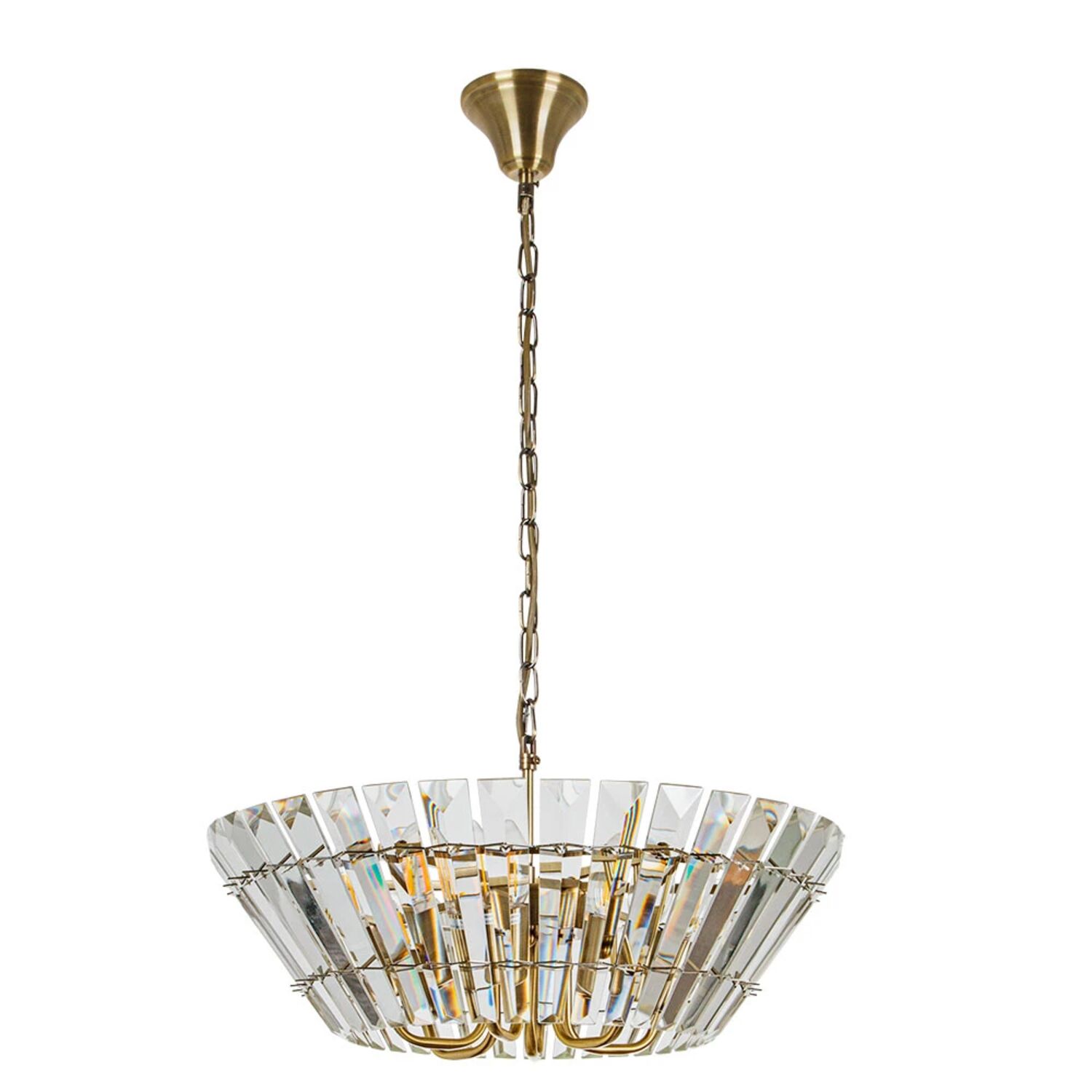 Подвесная люстра Arte Lamp Florizel A1072SP-6AB, арматура античная бронза, плафон хрусталь прозрачный