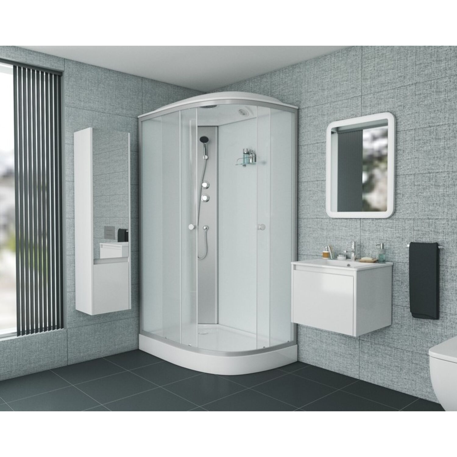 Душевая кабина Niagara Eco E120/80/13L/MT 120х80, правая, стекло матовое, профиль  хром матовый, с крышей