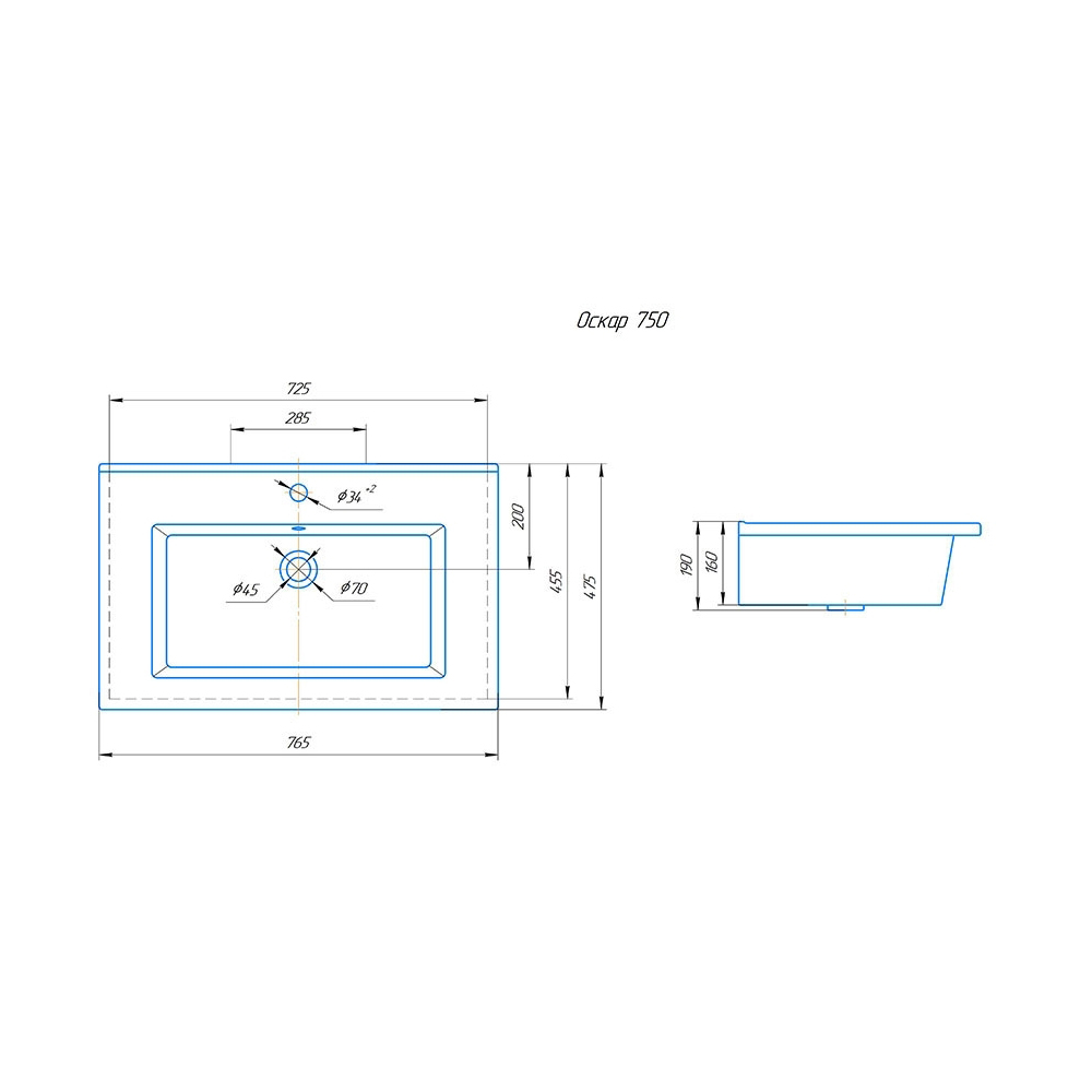 Мебель для ванной Corozo Юта 75, подвесная, цвет белый