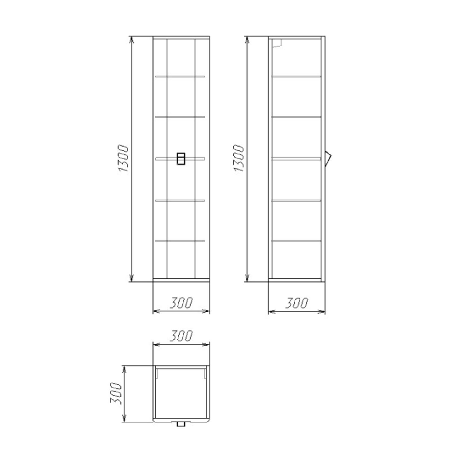 Шкаф-пенал Grossman Норма 30, цвет белый глянец - фото 1