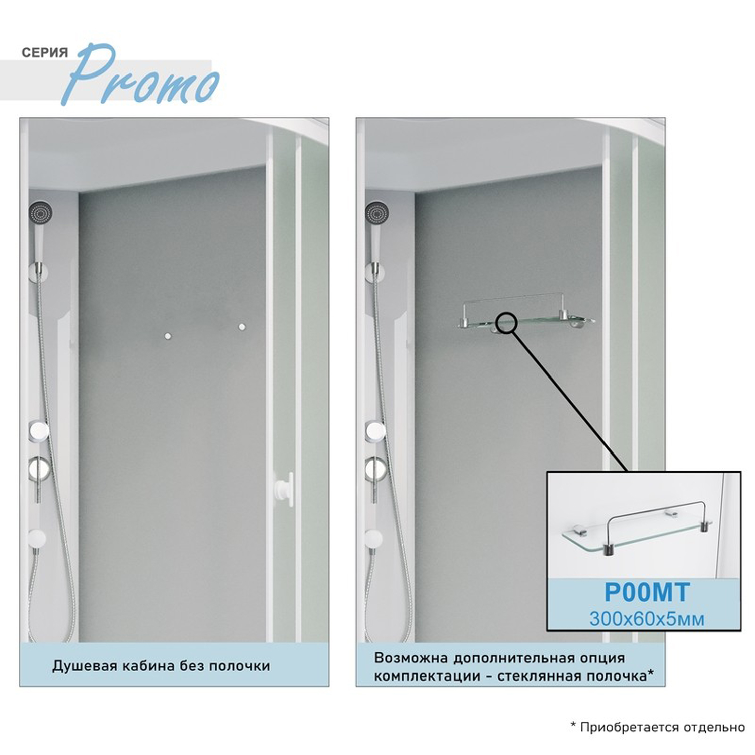 Душевая кабина Niagara Promo P120/90/26Q/MT 120х90, стекло матовое, профиль белый, с крышей