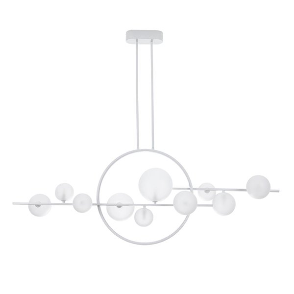 Подвесной светильник Arte Lamp Saturn A7790SP-75WH, арматура белая, плафоны акрил прозрачный, 145х32 см