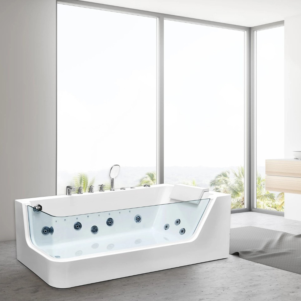 Ванна CeruttiSPA C-494-17 R 170x80, правая, акриловая, с гидромассажем, цвет белый - фото 1