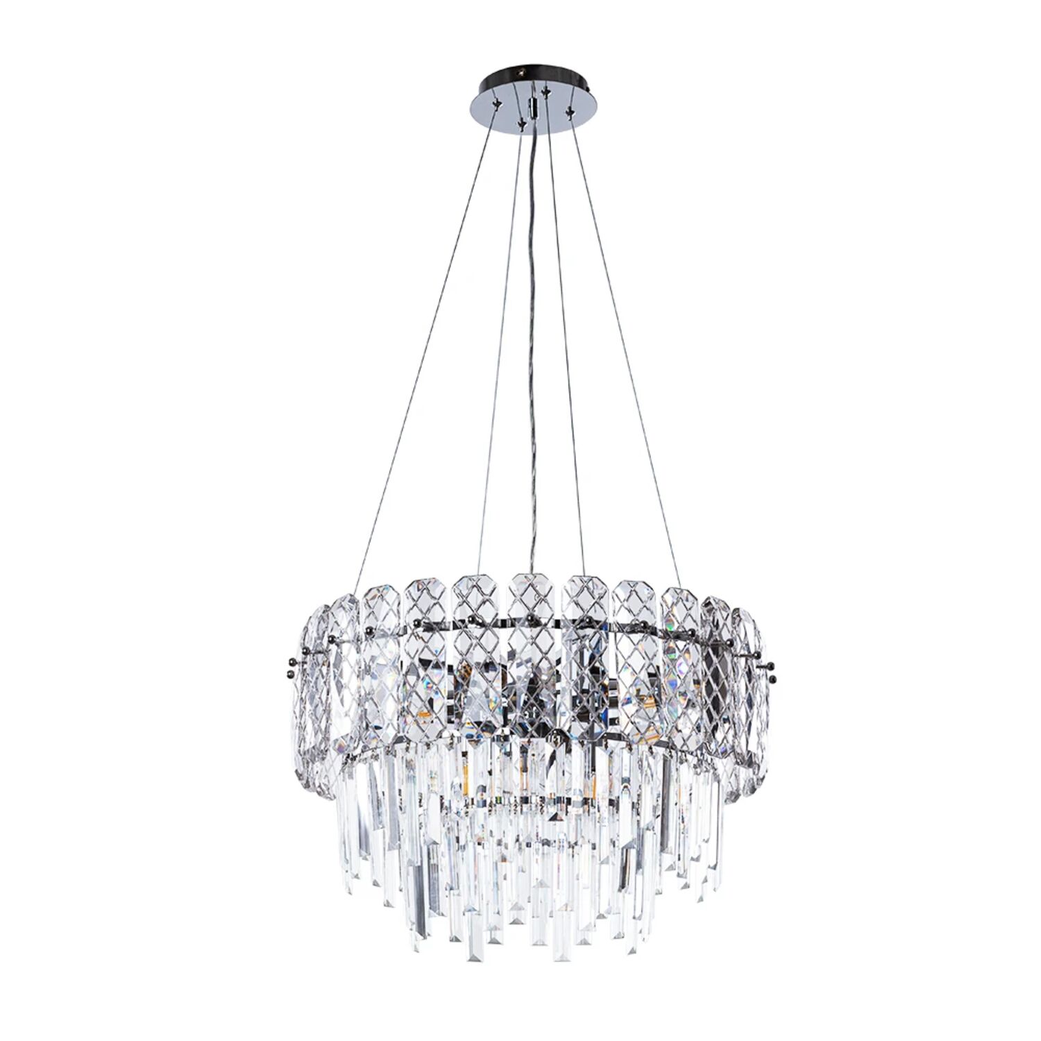 Подвесная люстра Arte Lamp Nicoletta A1051SP-8CC, арматура хром, плафон хрусталь прозрачный
