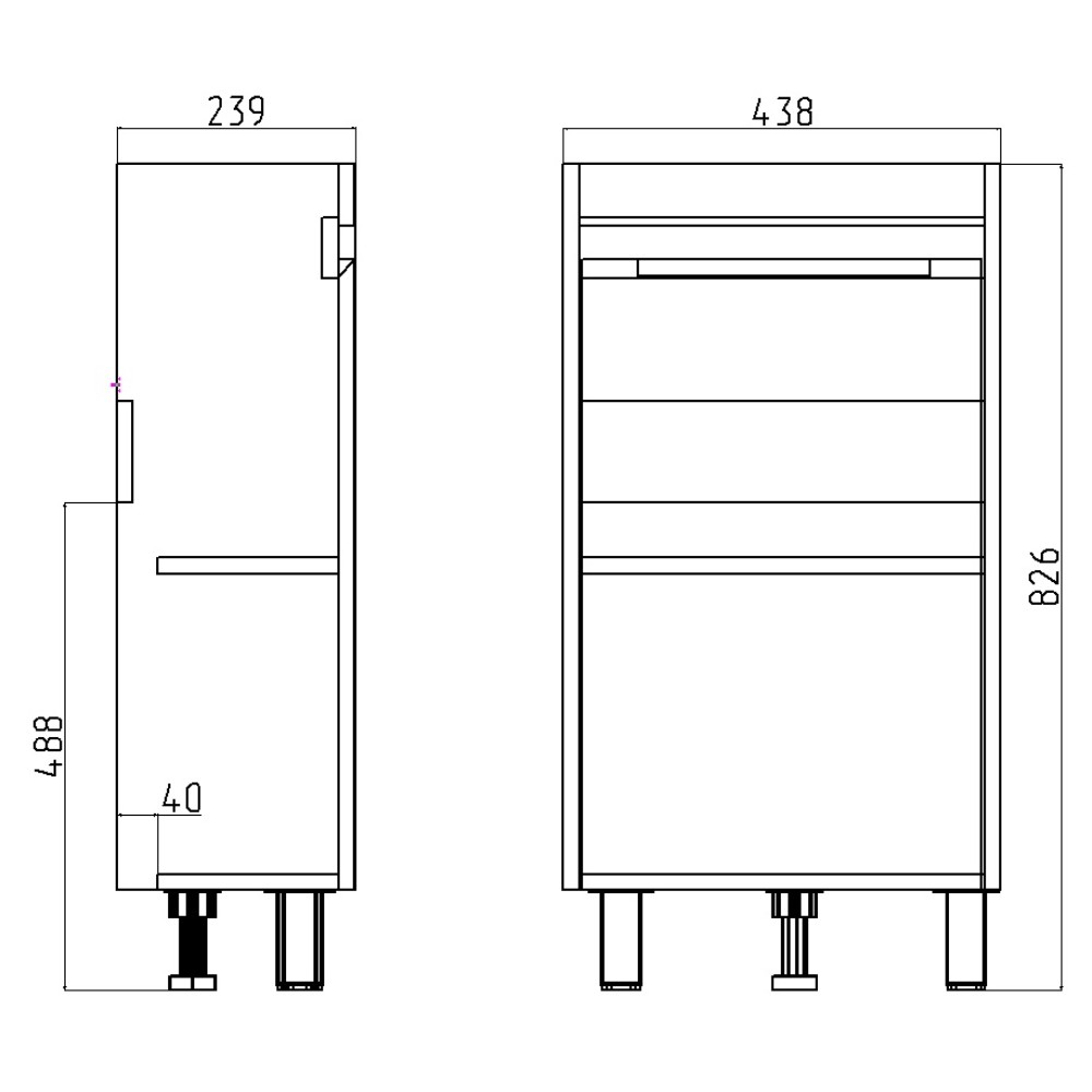 Тумба под раковину Corozo Остин 45, цвет дуб сонома - фото 1