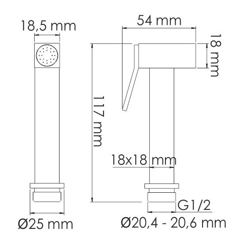 Гигиенический душ WasserKRAFT A216 с фиксатором, цвет золото - фото 1