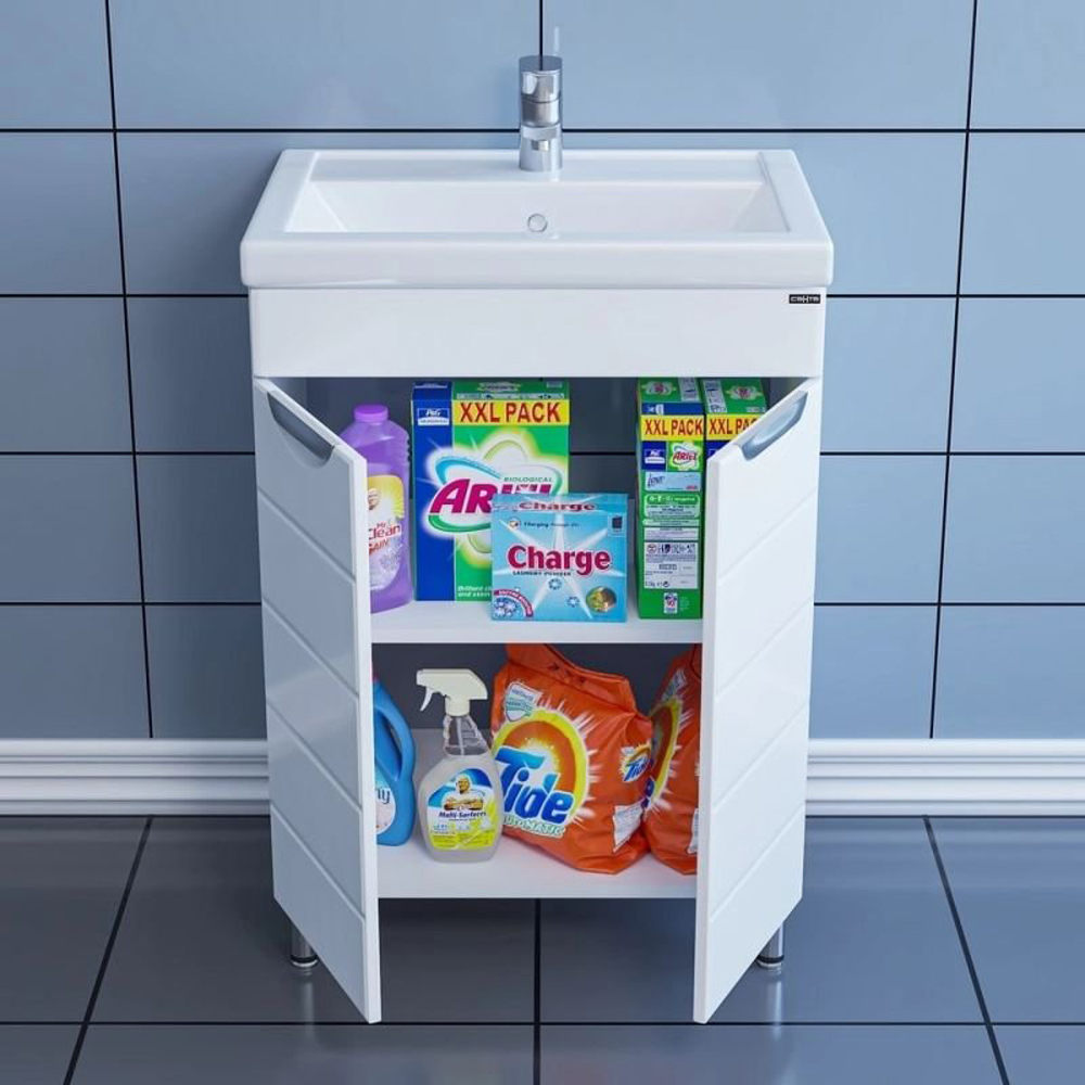 Тумба Санта Родос 60 N, под раковину Грация, цвет белый - фото 1