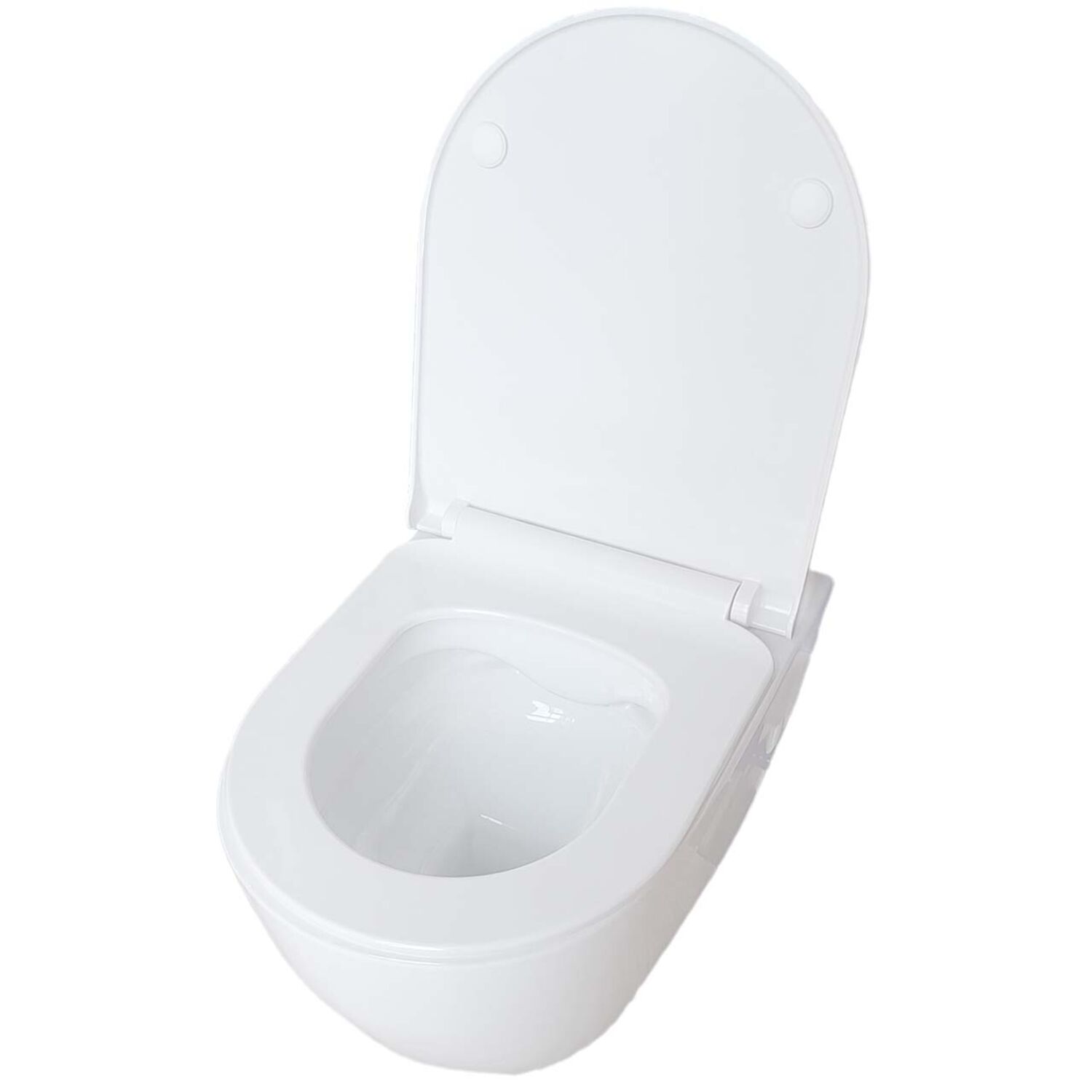 Унитаз Акватек Поларис AQ0700-001 подвесной, безободковый, смыв Торнадо, с сиденьем микролифт, цвет белый - фото 1