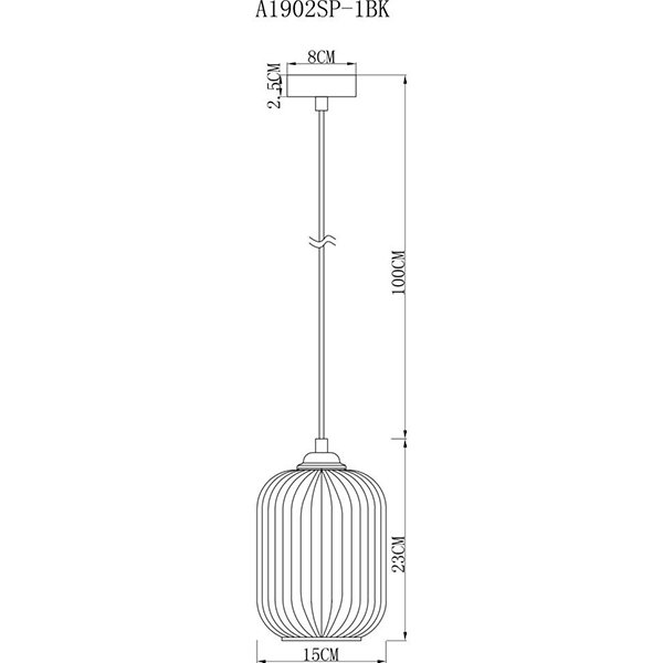 Подвесной светильник Arte Lamp Arwen A1902SP-1BK, арматура черная, плафон стекло дымчатое, 15х15 см