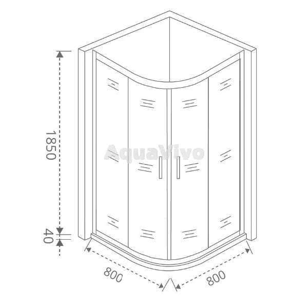 Душевой уголок Good Door Jazze R-80-B-BR 80х80, стекло тонированное, профиль бронза