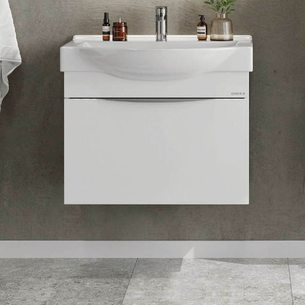 Тумба под раковину Оника Навиа 80, подвесная, цвет белый