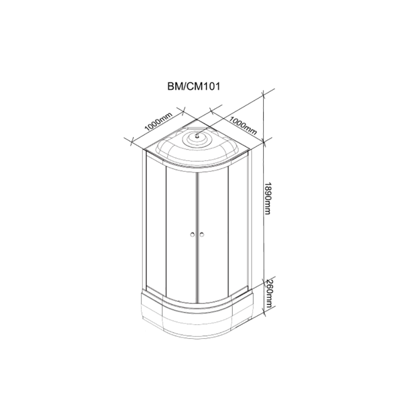 Душевая кабина Parly Bianco BM101 100x100, стекло матовое, профиль белый