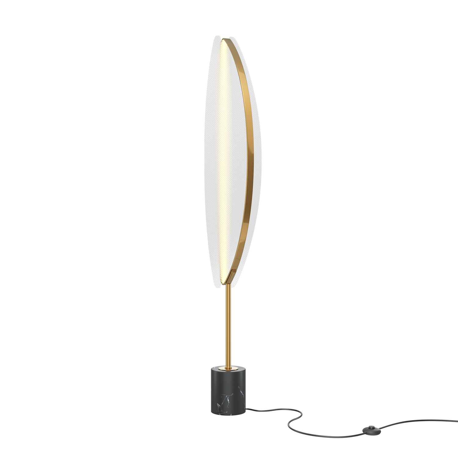 Торшер Maytoni Breeze MOD281FL-L33BS3K, арматура латунь, плафон акрил прозрачный