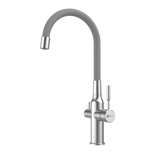 Смеситель Lemark Expert LM5083S Gray для кухни, под фильтр, цвет сталь / серый