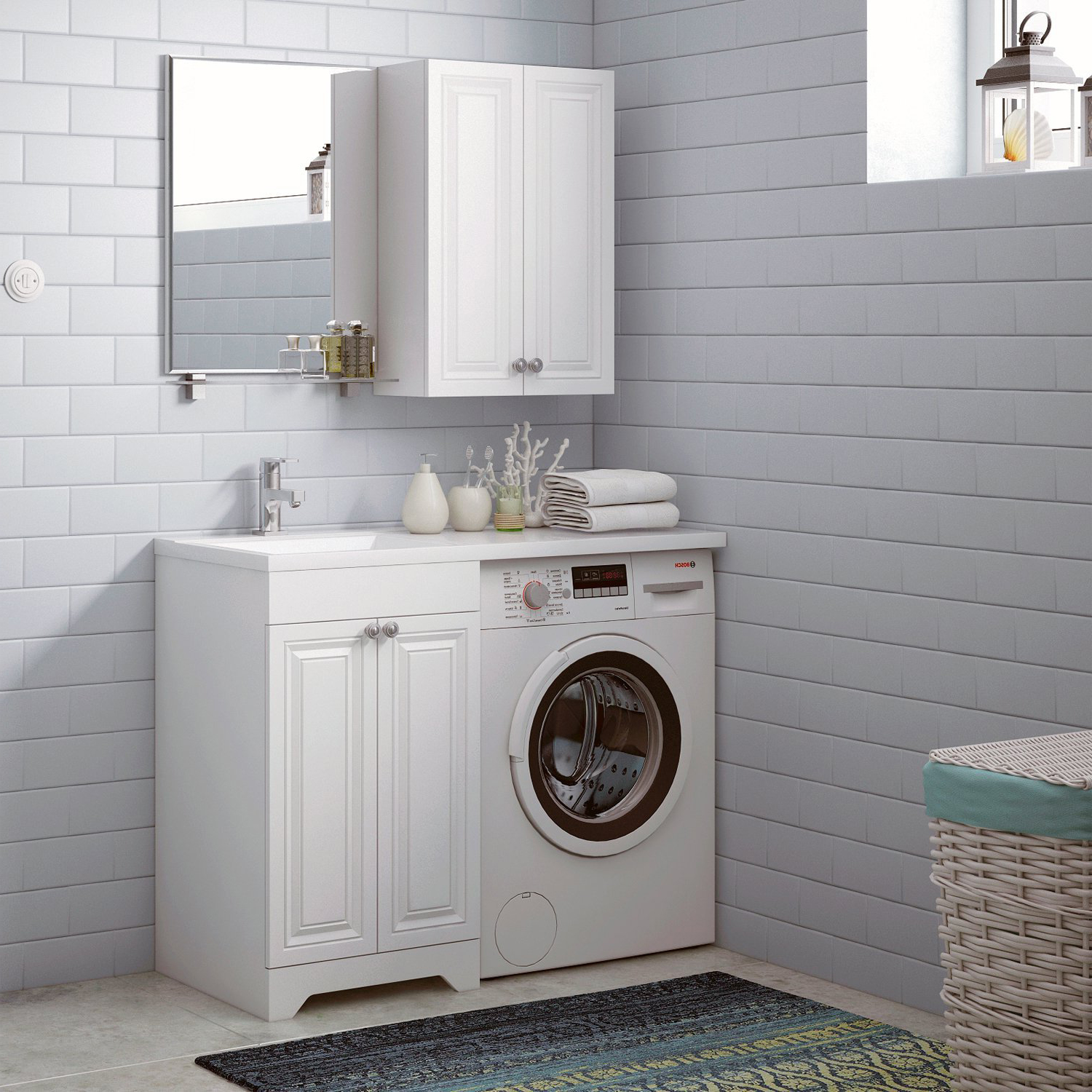 Тумба под раковину Corozo Леон 50, напольная, цвет белый - фото 1