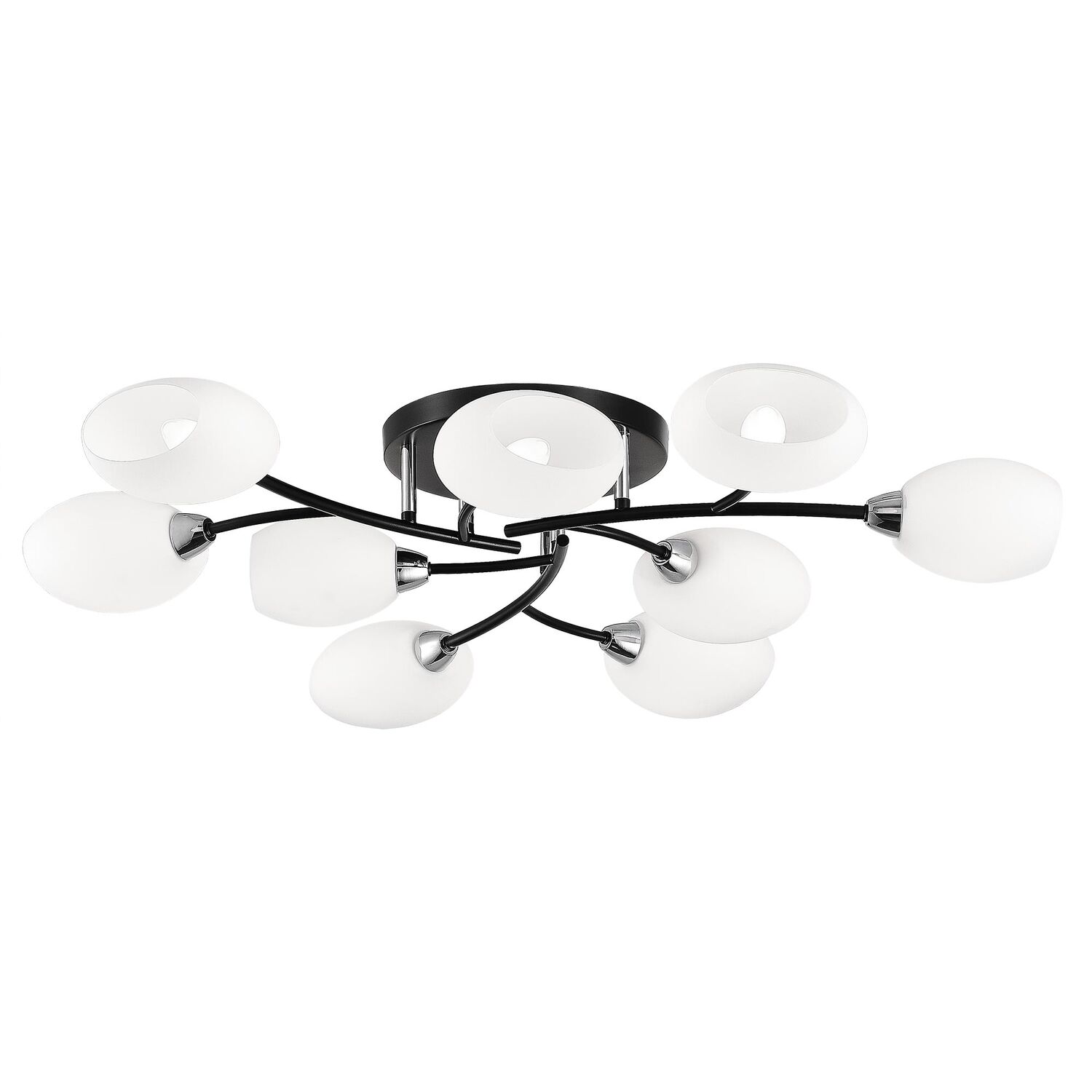 Потолочная люстра Citilux Флорида CL148195, арматура черная, плафоны стекло белое