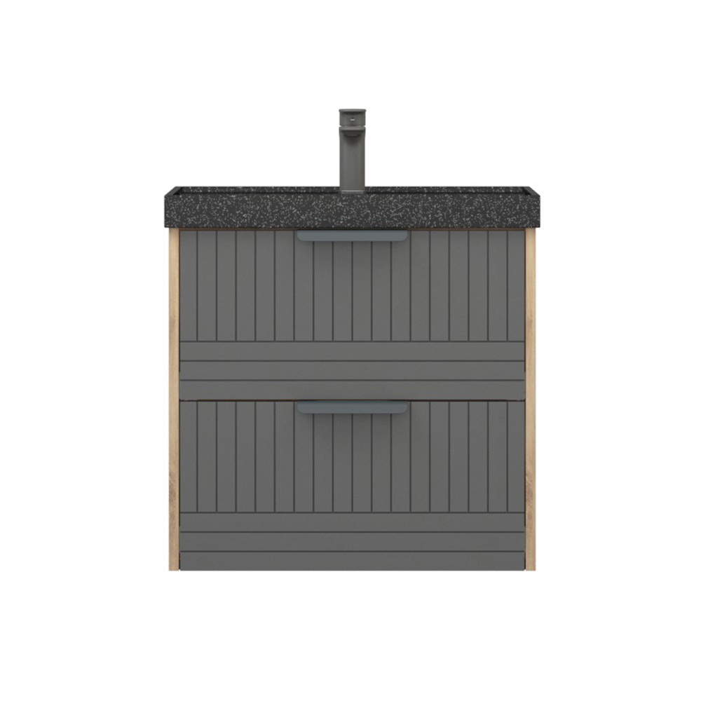 Тумба под раковину Corozo Инди 60, подвесная/напольная, цвет дуб канзас/графит - фото 1