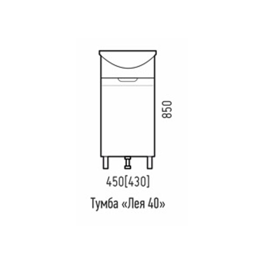 Мебель для ванной Corozo Лея 45, цвет белый