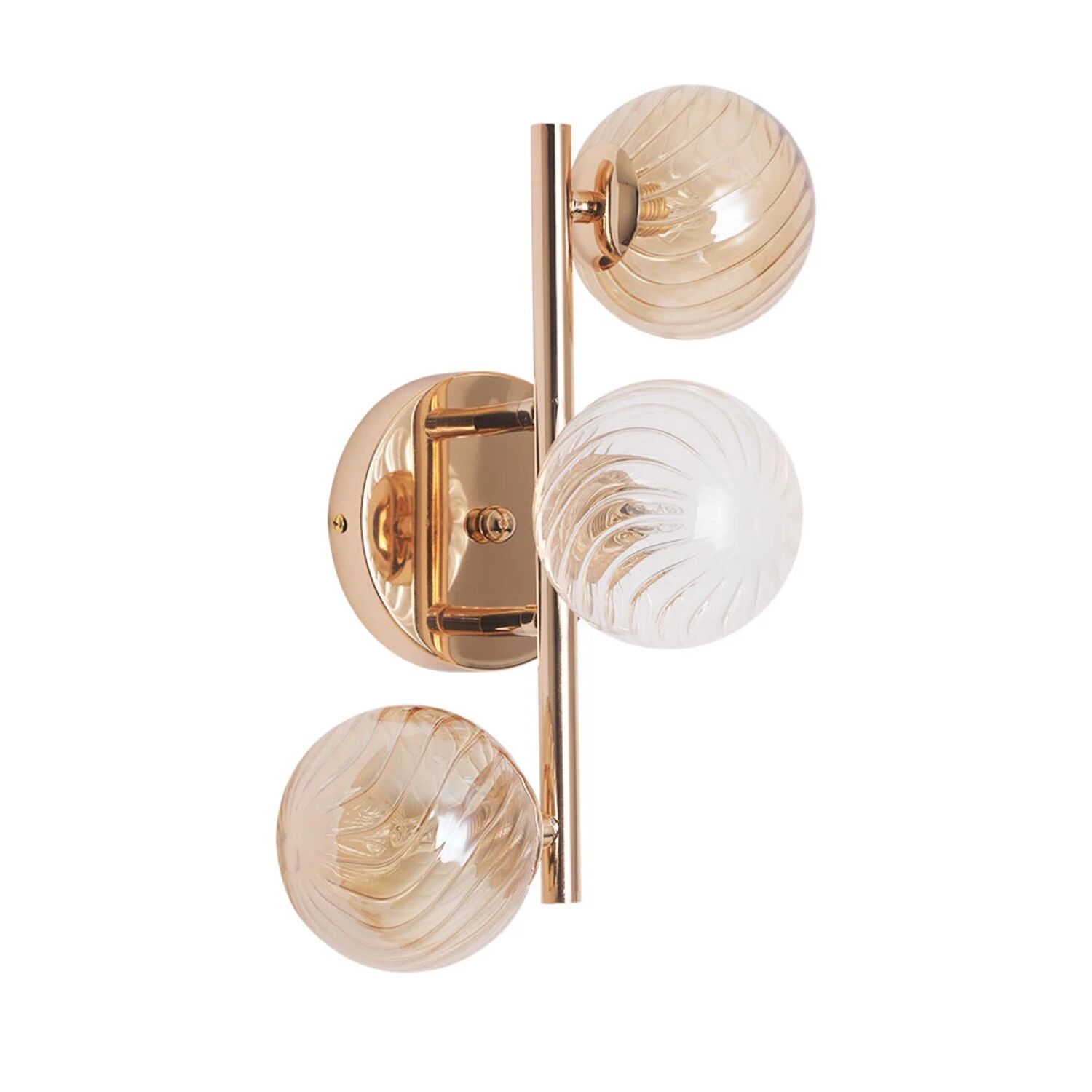 Бра Arte Lamp Etereo A5261AP-3GO, арматура золото, плафон стекло янтарное/прозрачное