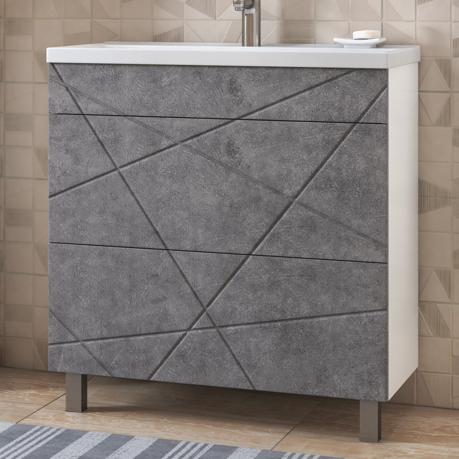 Мебель для ванной Vigo Geometry-2 70, цвет бетон - фото 1