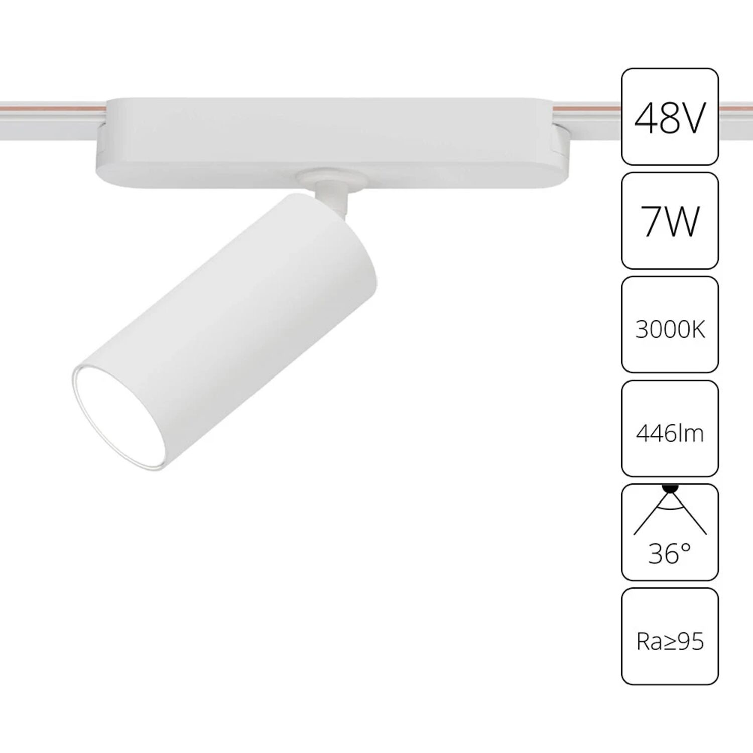 Магнитный трековый светильник Arte Lamp Rapid A1156PL-1WH, арматура белая   