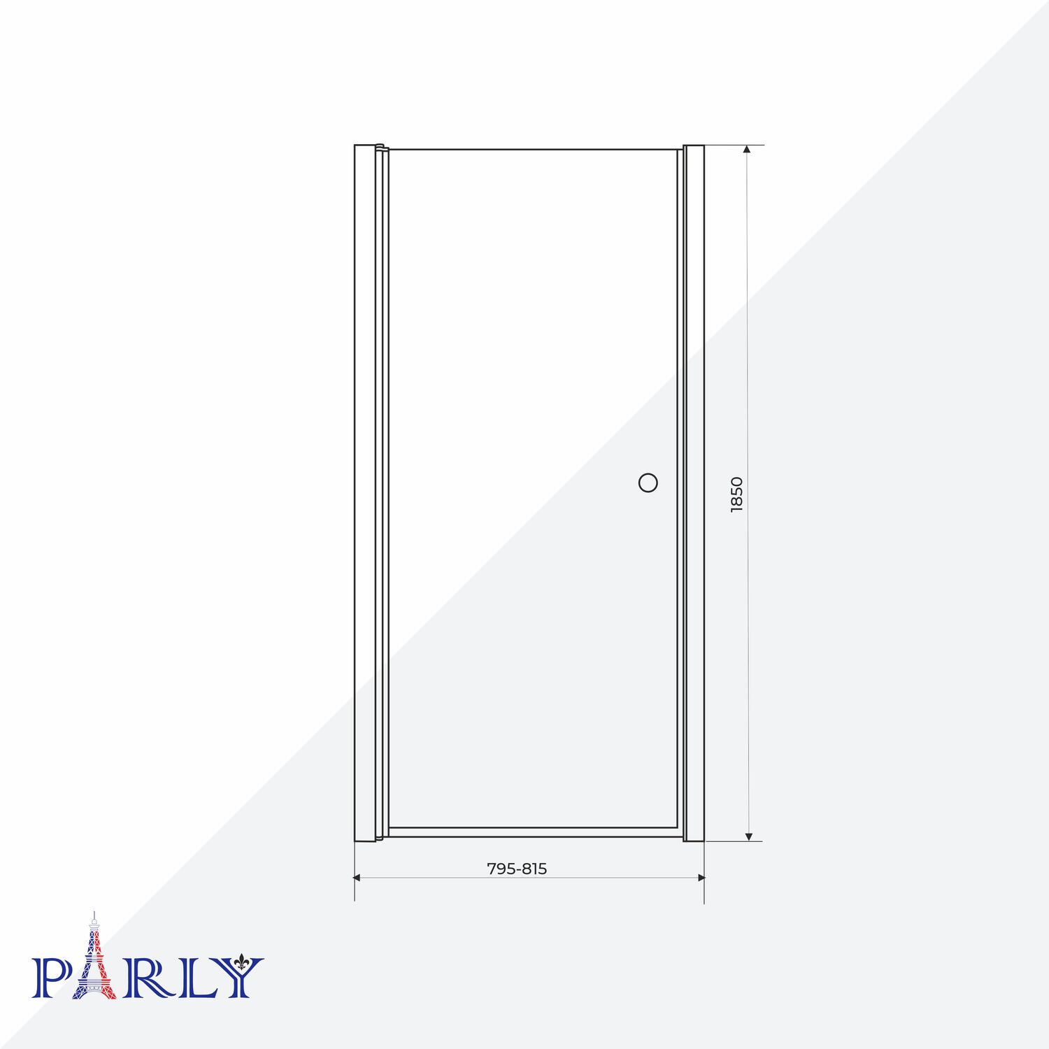 Душевая дверь Parly DE80F 80x185, стекло матовое, профиль белый - фото 1