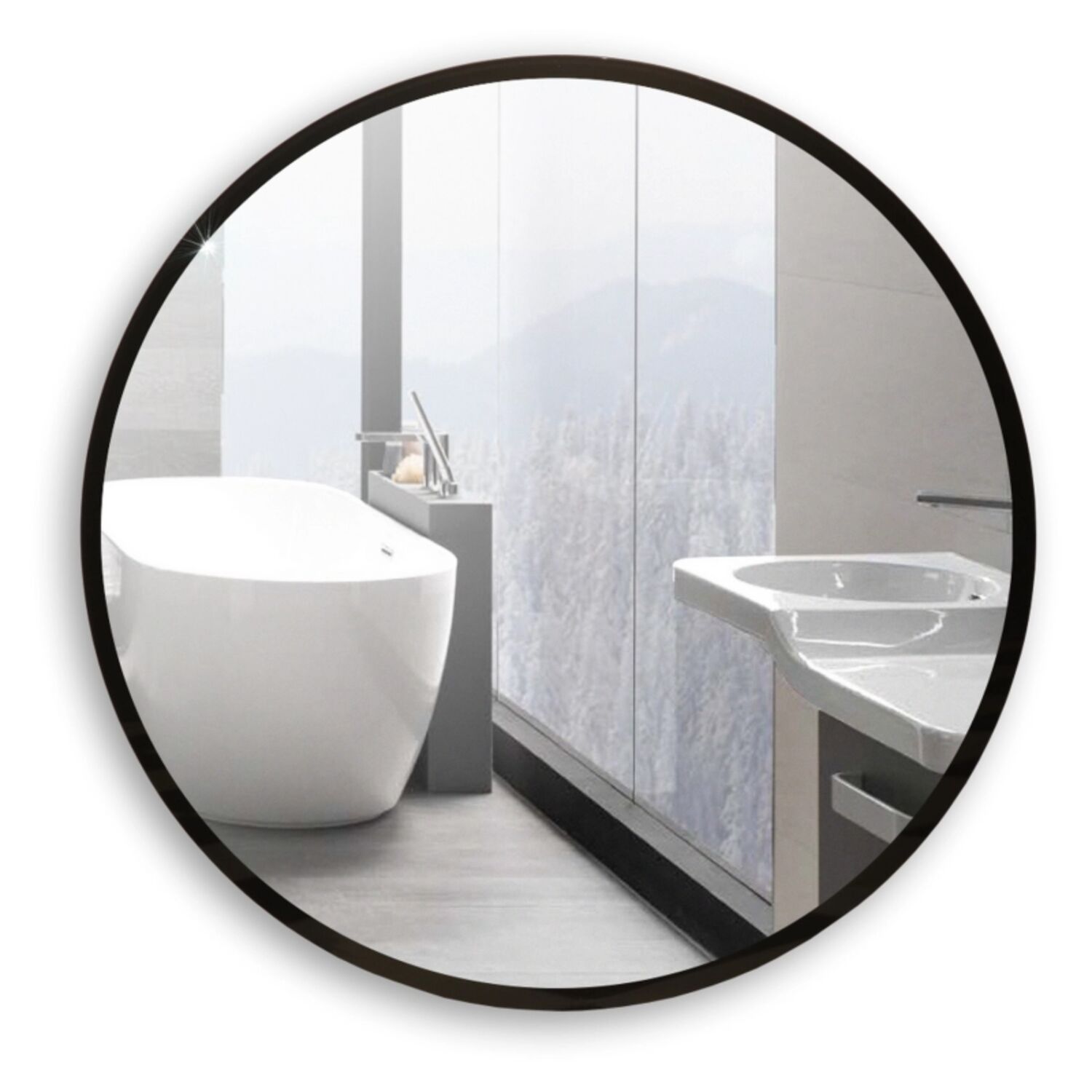 Зеркало Mixline Ренуар D770 77x77, цвет черный