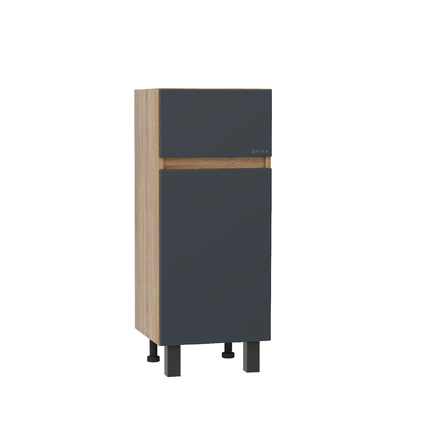 Тумба Оника Милтон 30, правая, цвет серый / дуб сонома