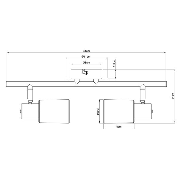 Спот Arte Lamp Cavalletta A4510PL-2SS, арматура серебро, плафоны стекло белое, 42х11 см