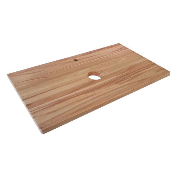 Столешница Jorno для тумбы Wood 100, с отверстиями под раковину и смеситель, цвет светлое дерево