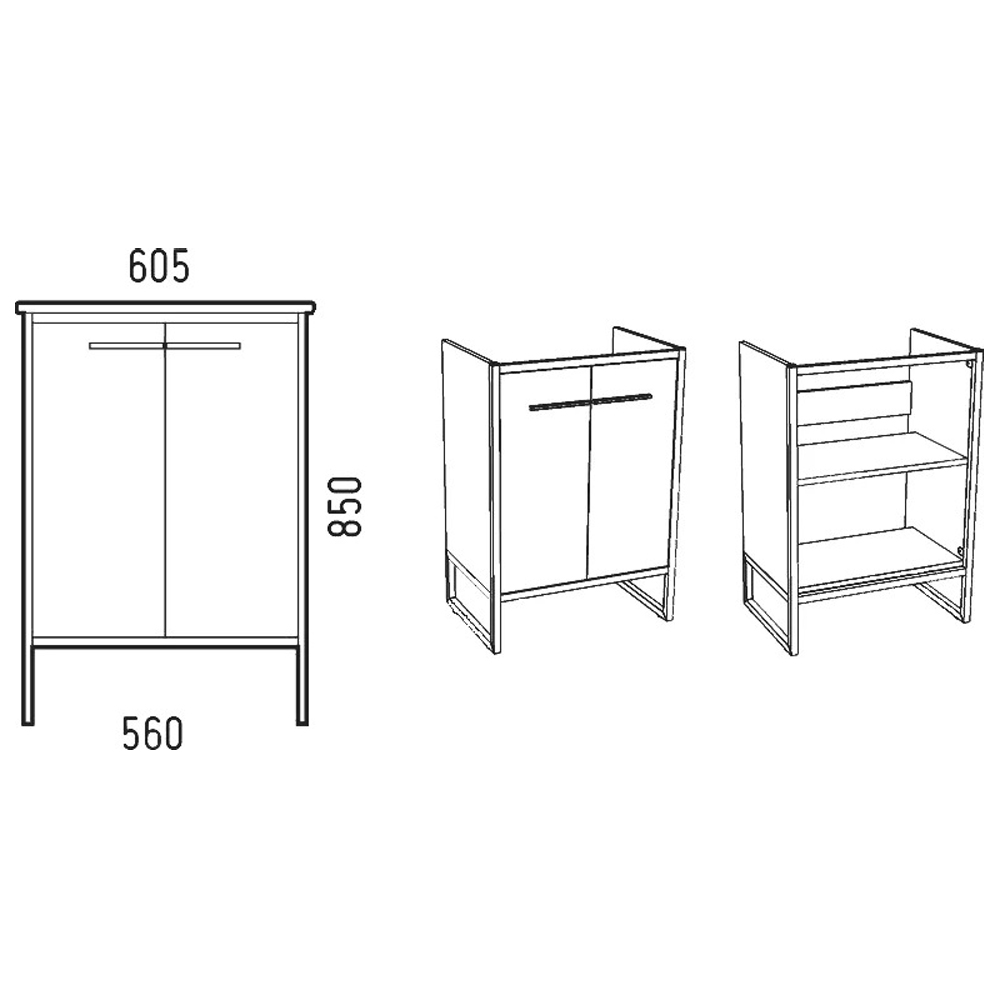 Тумба под раковину Corozo Айрон 60, цвет антик - фото 1