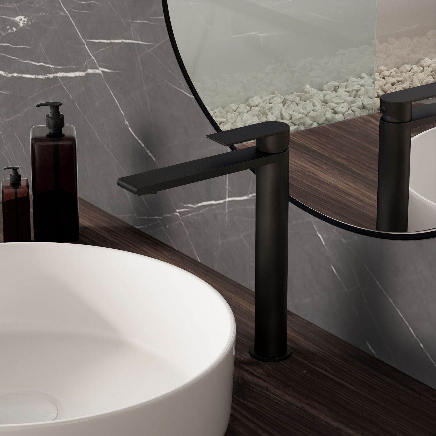 Смеситель Vincea SS VBF-2VS2MB для раковины, цвет черный - фото 1