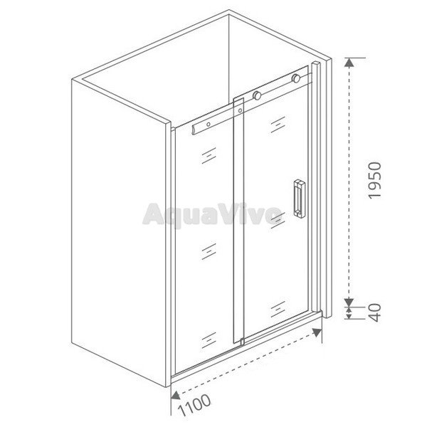 Душевая дверь Good Door Galaxy WTW-110-C-CH 110, стекло прозрачное, профиль хром