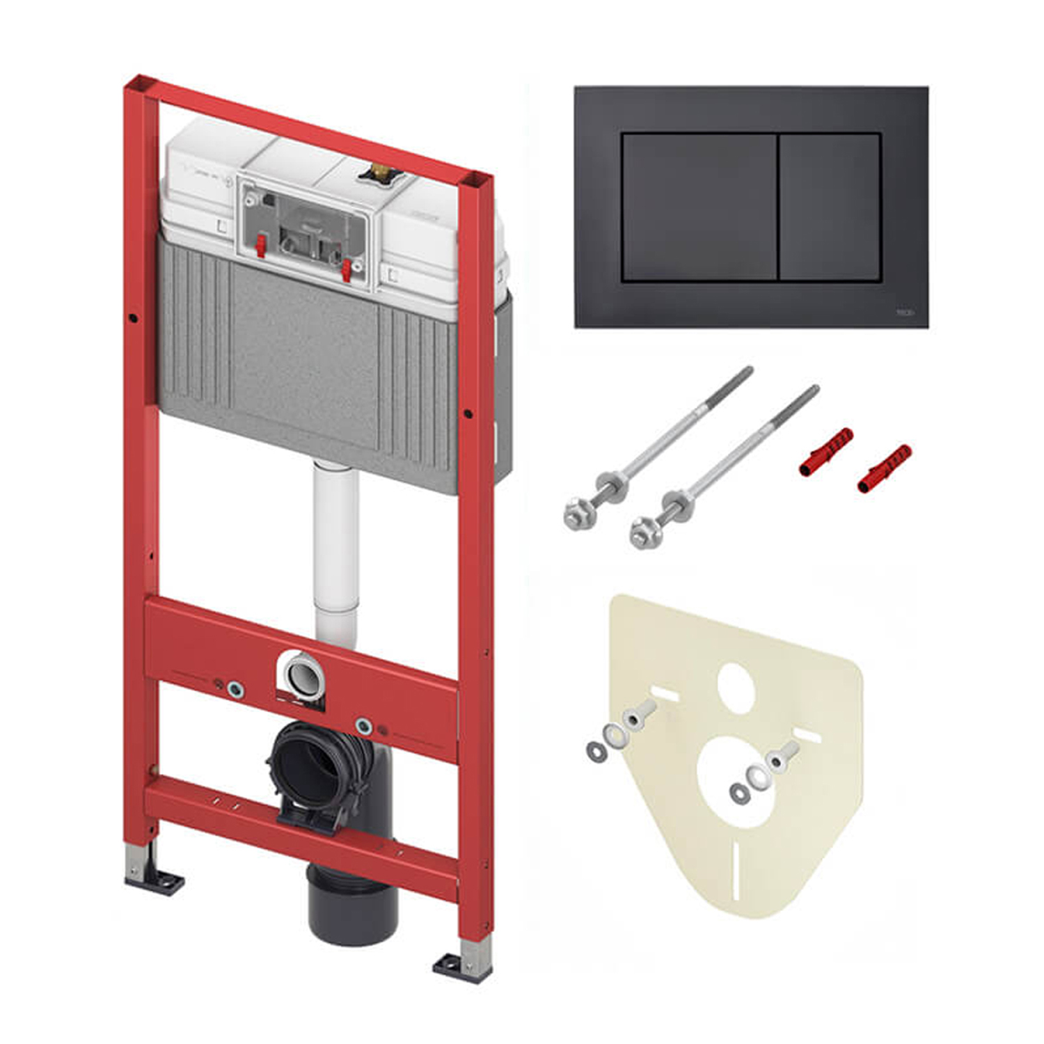 Комплект: Инсталляция TECE Base 2.0 9400414+Кнопка TECEnow черная+Stella JK1111019MB черный унитаз