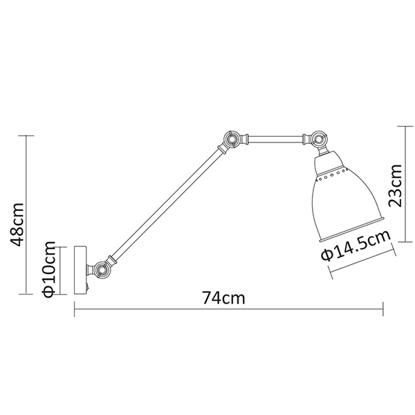 Бра Arte Lamp Braccio A2055AP-1WH, арматура белая / хром, плафон металл белый, 15х74 см