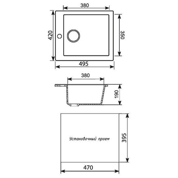 Кухонная мойка Mixline ML-GM14-302 42x50, цвет песочный