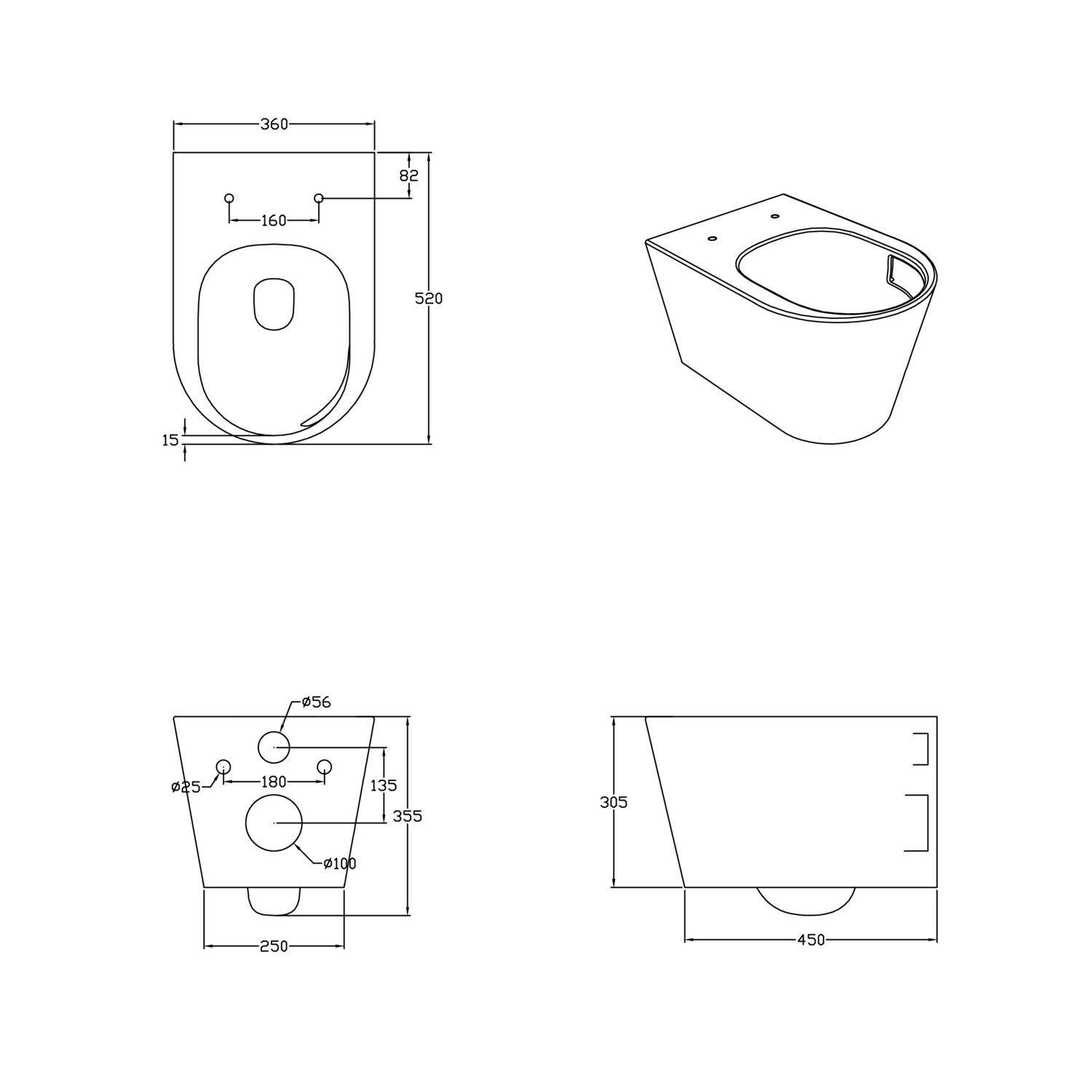 Унитаз Grossman Thin Rim GR-5604 SQ подвесной, с сиденьем микролифт, цвет белый глянцевый - фото 1