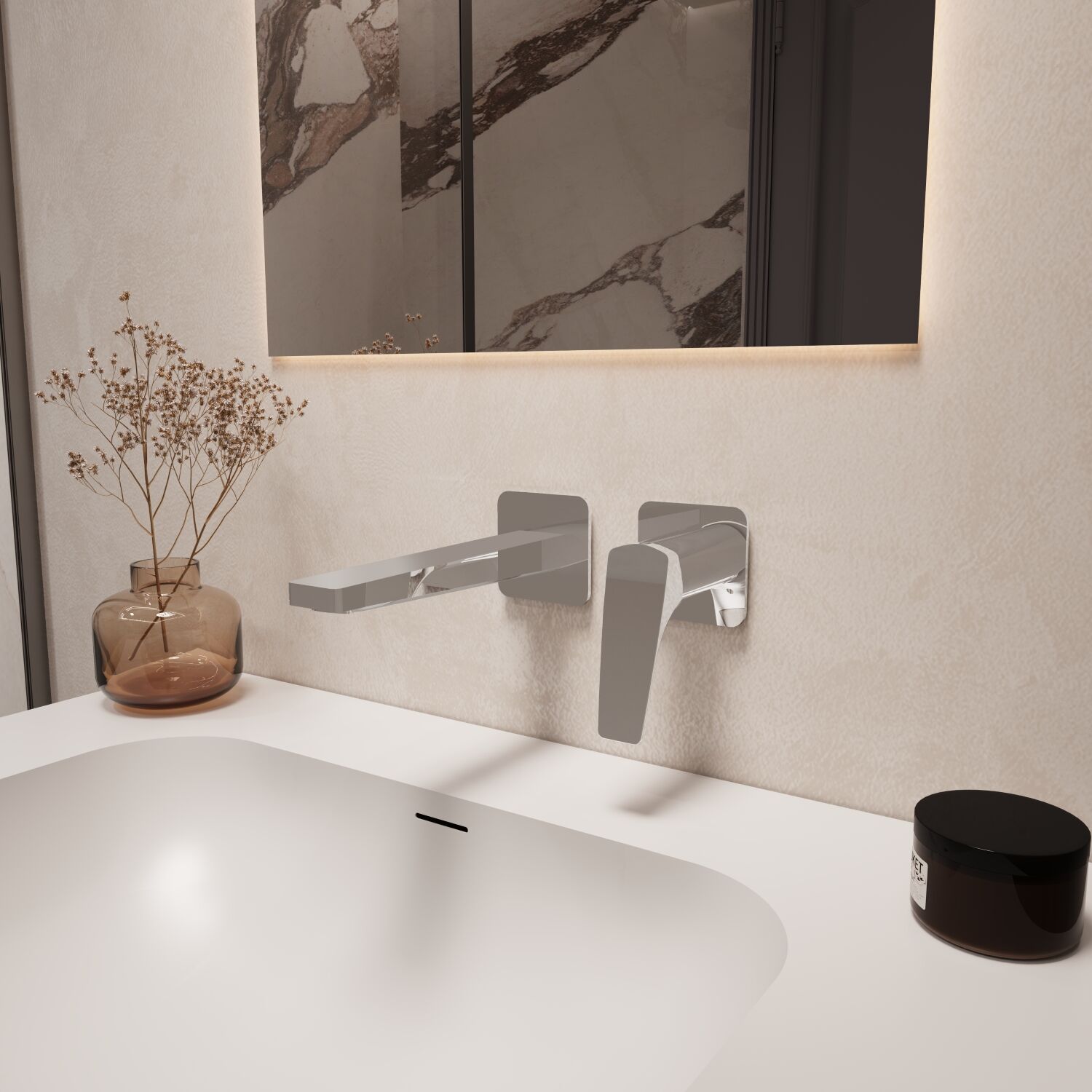 Смеситель Vincea Puro VBFW-5P01CH для раковины, встраиваемый, цвет хром - фото 1