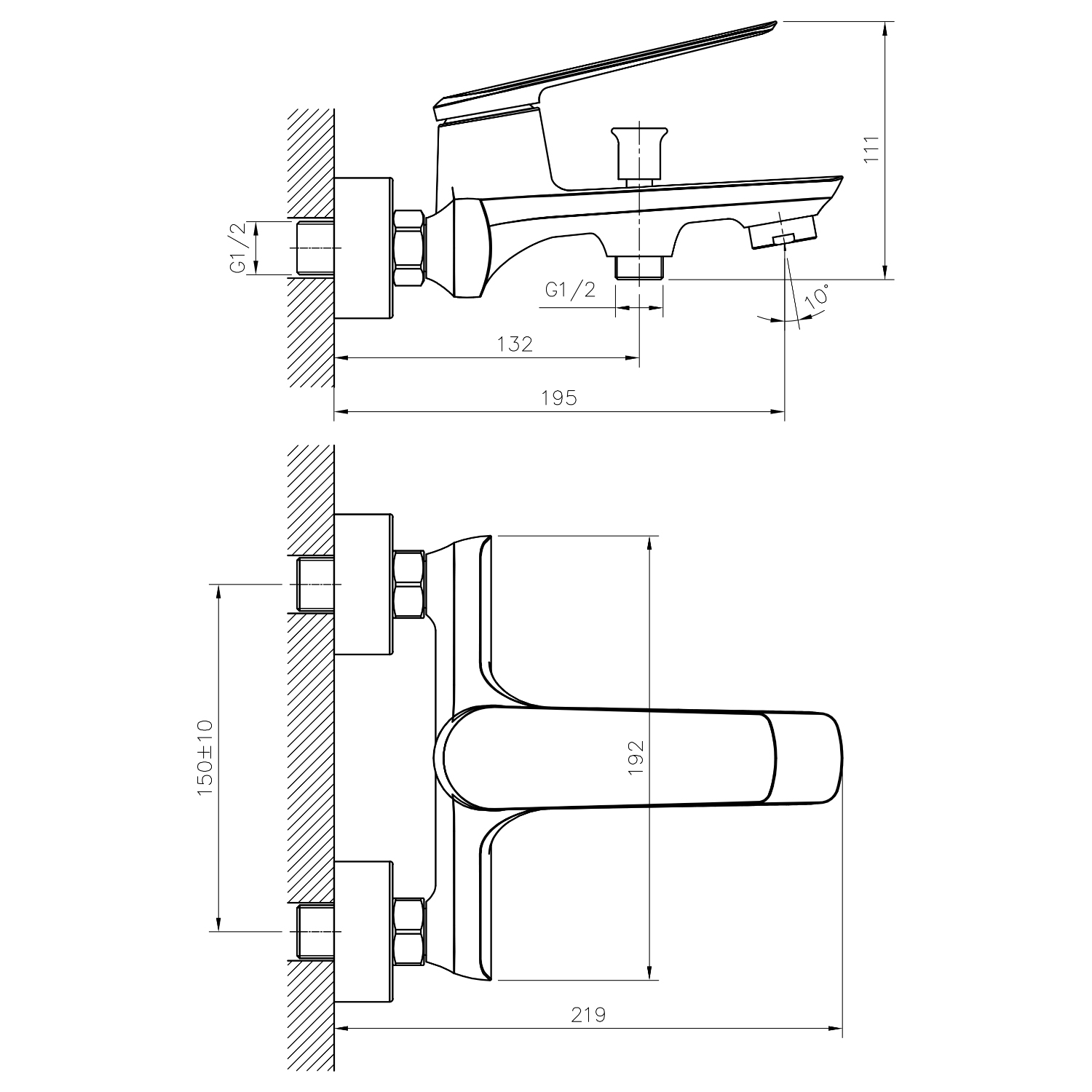 Смеситель Mixline ML25-01 550755 для ванны с душем, цвет хром - фото 1