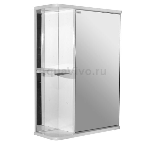 Шкаф-зеркало Mixline Мираж 60x73, с подсветкой, правый, цвет белый