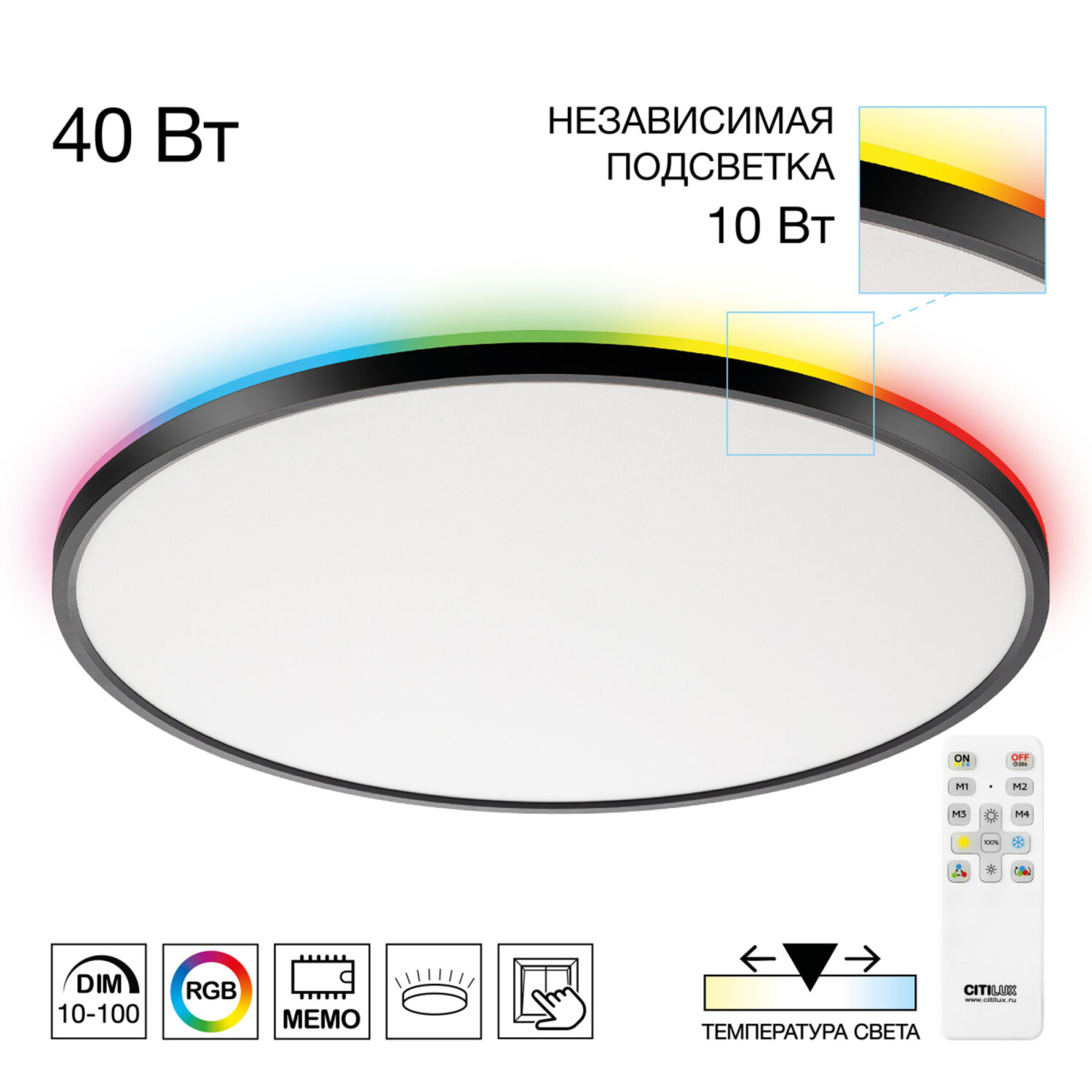 Накладной светильник Citilux Norma CL749501, арматура черная