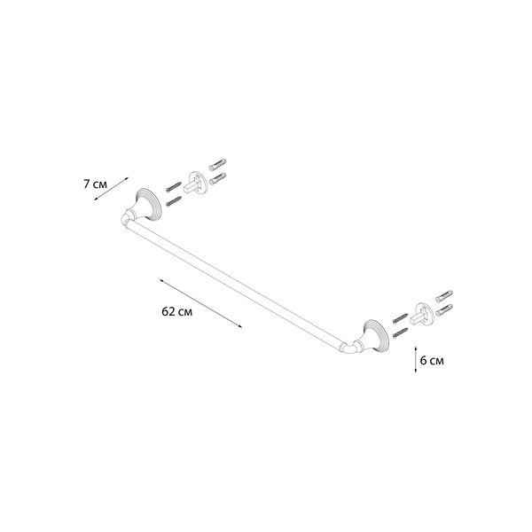 Полотенцедержатель Fixsen Luksor FX-71601B, 60 см - фото 1