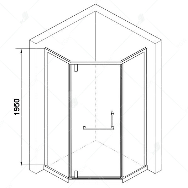 Душевой уголок RGW Hotel HO-084B 90x90, стекло прозрачное, профиль черный, с полотенцедержателем - фото 1