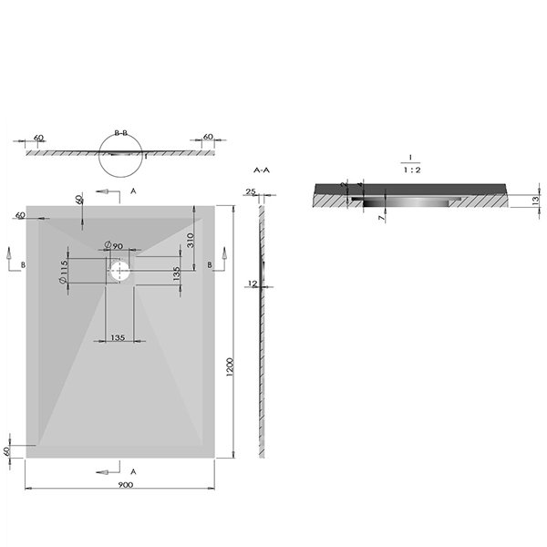 Поддон для душа Vincea VST-4SR 120x90, искусственный камень, цвет белый матовый