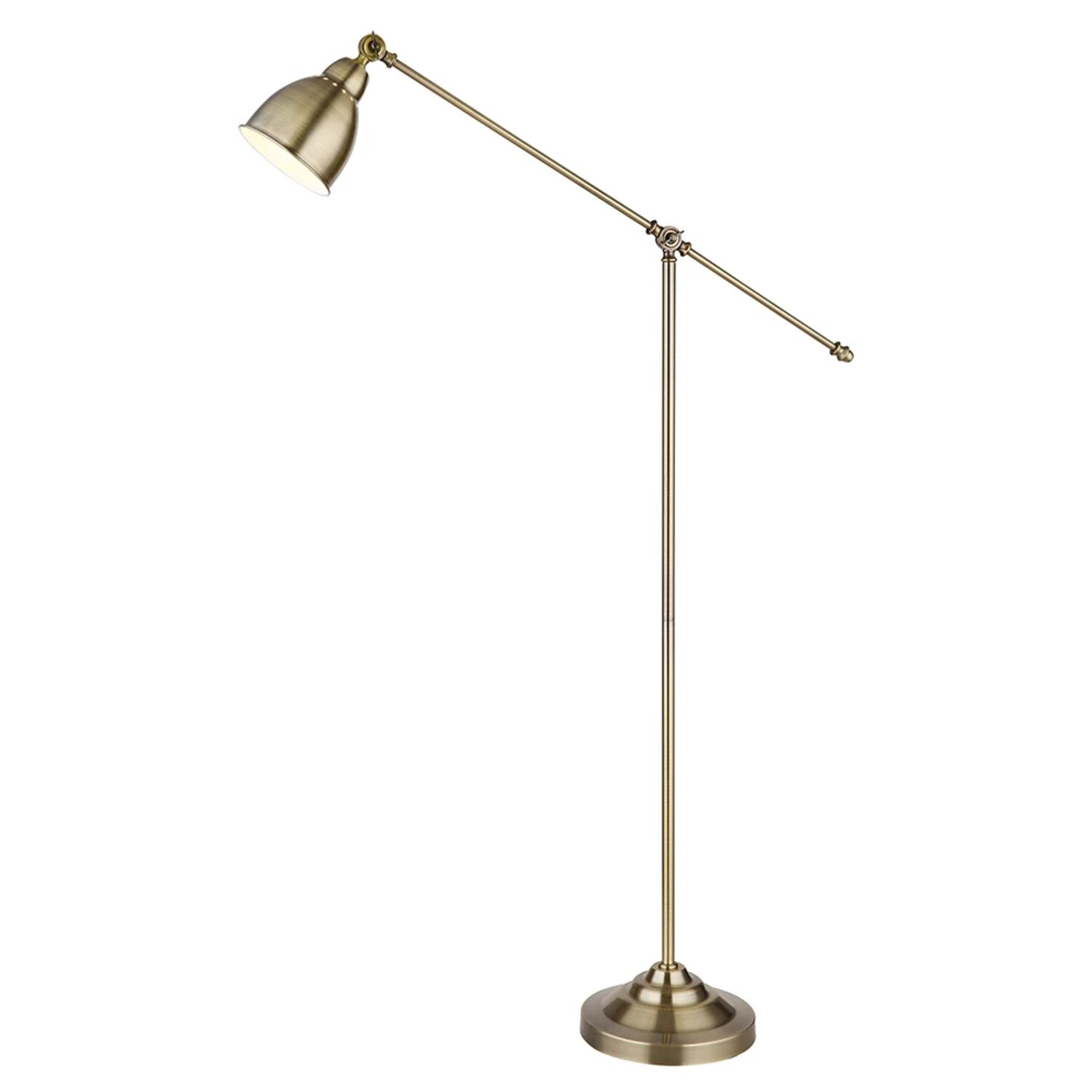 Торшер Arte Lamp Braccio A2054PN-1AB, арматура античная бронза, плафон металл античная бронза