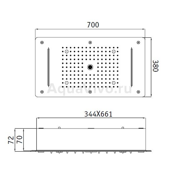 Верхний душ RGW Shower Panels SP-72, 70x38, 4 режима, с подсветкой, с пультом, цвет хром - фото 1