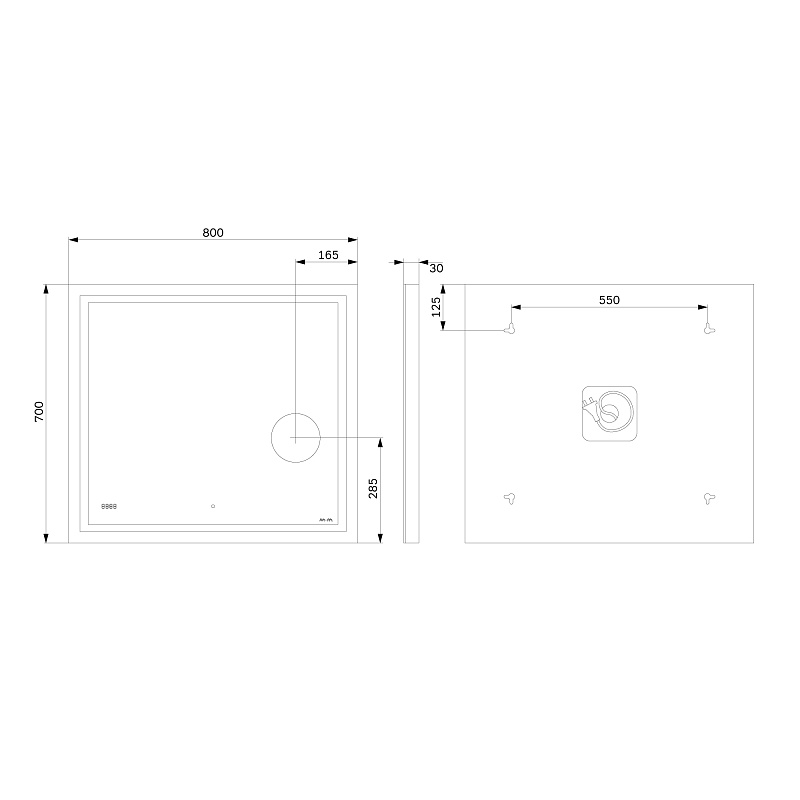 Мебель для ванной AM.PM X-Joy 80 подвесная, цвет черный матовый/дерево