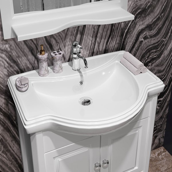 Мебель для ванной Опадирис Брунелла 65, цвет белый матовый