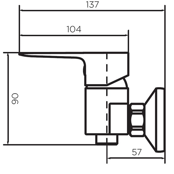 Смеситель Dorff Prime D4010200 для душа, цвет хром - фото 1