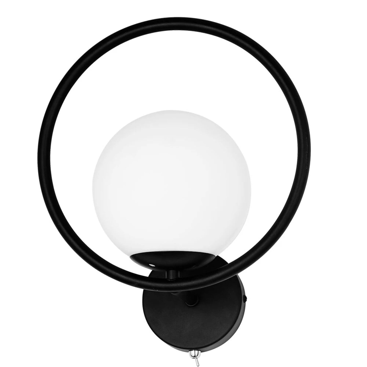 Бра Arte Lamp Matisse A7741AP-1BK, арматура черный, плафон стекло белое